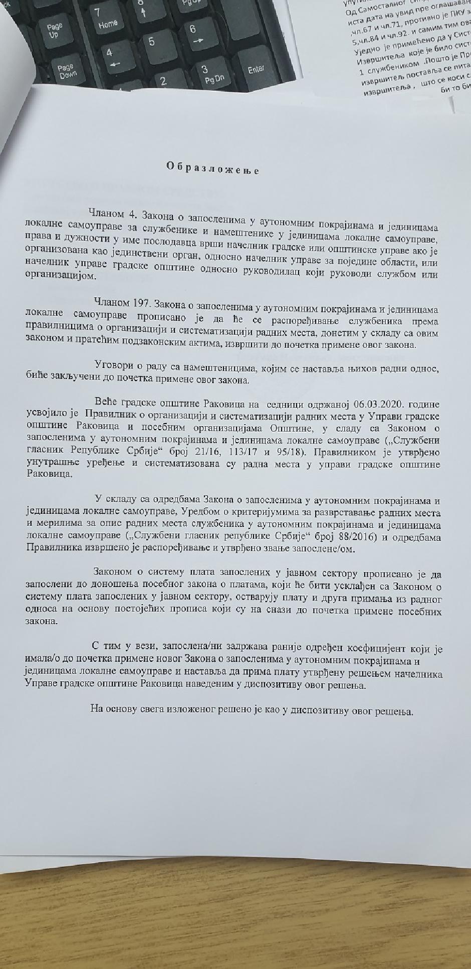 Obrazloženje rešenja, Foto: Direktno.rs